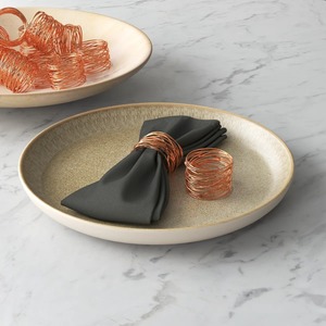 Modern <b>Copper</b> Wire Coiled Napkin Rings for Elegant <b>Table</b> Settings Set of Minimalist Rose Gold Metal Mesh Napkin Holders - Product Image 6