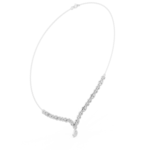 Collier de luxe Aurora V-Line Sparkle en or blanc 10 carats avec diamants cultivés en laboratoire et plaqué rhodium - Product Image 2
