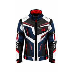 Vestes moto softshell longues pour hommes, motif intégral, fermeture éclair sur le devant, logo, en vente à bas prix - Product Image 1