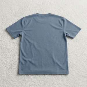240GSM Heavyweight Cotton T-shirt <b>Slate</b> Blue Custom embroidery Logo Men's Plain Casual Tee High Quality Cotton T-shirt Wholesale - Product Image 6