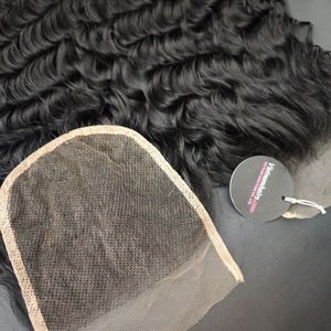 Extensions de cheveux pour femmes, ondulations lâches, 8-18 pouces, 100% cheveux humains, closure en dentelle 4x4, dentelle HD transparente, nœuds permés, résistantes à la chaleur - Product Image 4