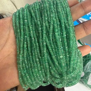 Good Seller Natural Zambian Emerald Beads 3-4mm Smooth Rondelle CMA Certified Precious <b>Stone</b> Genuine Gemstone Strand Beads - Product Image 2