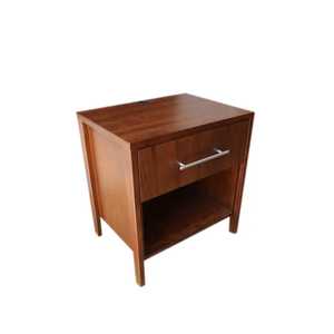 Minimalist Round Wooden Side <b>Table</b> Abstract Geometric Base Design Cherry Finish Accent End <b>Table</b> for Modern Living Room Bedroom - Product Image 6