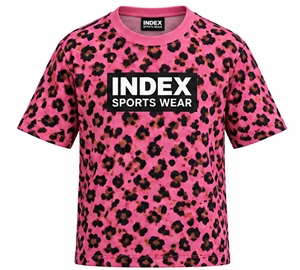 Camiseta de Hombre con Estampado de Leopardo Rosa, Cuello Redondo, Manga Corta, Estilo Urbano, Ropa Deportiva - Product Image 1