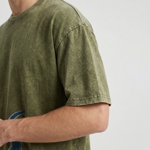 Men's <b>Olive</b> <b>Green</b> Octopus Graphic <b>T</b>-<b>Shirt</b> Vintage Washed Oversized Ocean Inspired Streetwear Tee - Product Image 3