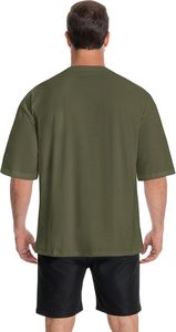 เสื้อยืดโอเวอร์ไซส์ผ้าฝ้ายแท้ 100% น้ำหนัก 220 กรัม พิมพ์ลายตามสั่งที่ไหล่ สไตล์ฮิปฮอป ไซส์พลัส ผ้าฝ้ายแท้ 100% ทรงบ็อกซี่ สำหรับผู้ชาย - Product Image 2
