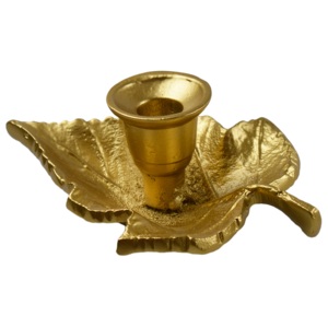 Trendy Metal Leaf Design <b>Candle</b> Stick Holder with Plated Finishing for Home Decoration Villa <b>Dinner</b> Party or Wedding - Product Image 1