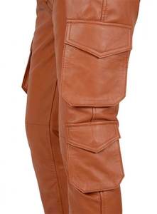 กางเกงหนังลำลองแฟชั่นดีไซน์ใหม่สำหรับผู้ชาย เป็นมิตรกับสิ่งแวดล้อม ระบายอากาศได้ดี ราคาประหยัด ทรงตรง มีกระเป๋าข้าง ขายดี - Product Image 3