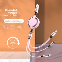 Câble de données 1m à charge rapide, avec connecteurs Lightning/Micro USB/Type-C, pour appareils mobiles, modèle Year Horse Gift Weaving 2-tow 3-head