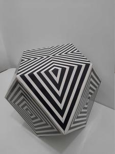 Mesa de Cajones con Incrustaciones de Hueso de ILAHI, Diseño Moderno con Detalles de Ágata, Almacenamiento de Tres Niveles, Mueble Portátil para el Hogar - Product Image 5