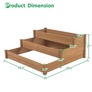 Brown Raised Garden Bed for Horticulture Handcrafted Wood Garden Building - Product Image 2