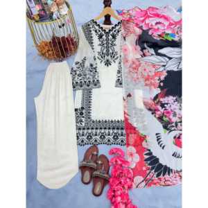 Ensemble haut et pantalon palazzo avec dupatta pour femme, vêtements de soirée, élégant et stylé - Product Image 3