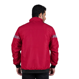 Veste de moto pour homme à blocs de couleur, col montant, coupe-vent, fermeture éclair, rembourrée, pour l'hiver - Product Image 2