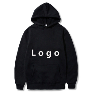 Sweat-shirt à capuche noir pour homme, coupe classique, en coton French Terry, logo imprimé sur le devant, vêtement décontracté pour l'automne - Product Image 1