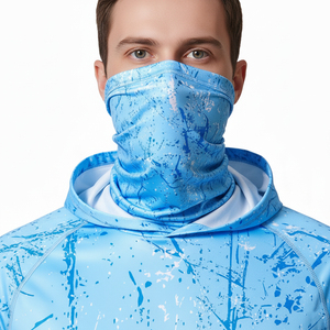 Men's <b>Light</b> <b>Blue</b> Splatter Print <b>Long</b> <b>Sleeve</b> Fishing Shirt Sublimation Transfer Print - Product Image 5