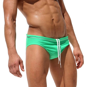 Men Swim Briefs Quick Dry Low Rise Adjustable Drawstring Beach Shorts Sexy Tight Fit Lingerie - Product Image 1