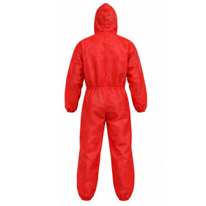 Combinaison de protection jetable non tissée avec capuche, fermeture éclair et poignets élastiques pour la construction et le nettoyage - Product Image 3