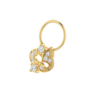 AJRETAIL Piercing de Nariz de Oro de 14K con Diamante Natural de 0.11 Quilates para Mujer - Color HI Claridad VS-SI - Product Image 4