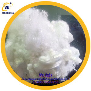 เส้นใยโพลีเอสเตอร์ 15D H สีขาวเงา คุณภาพสูง เส้นใยโพลีเอสเตอร์รีไซเคิลแบบกลวง 100% สำหรับวัสดุทนไฟ - Product Image 6