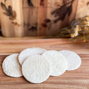 Artículos para el hogar y spa, almohadillas faciales de lufa natural, esponja ecológica para exfoliar el rostro, almohadilla limpiadora de lufa. - Product Image 5