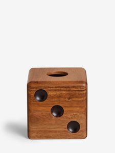 Boîte à mouchoirs créative en bois en forme de dés, distributeur de papier en bois massif, support de mouchoirs carré original pour bureau, objet d'art et de décoration pour la maison - Product Image 2