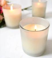 Pot à bougie en verre givré de qualité supérieure avec couvercle en bois, récipient pour bougie parfumée, décoration d'intérieur, cadeau, porte-bougie, logo personnalisé