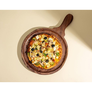 Tabla de Madera Redonda para Pizza con Logotipo Personalizado, Paleta de Madera para Pizza y Tabla para Servir con Asa para Uso en la Cocina del Hogar - Product Image 3