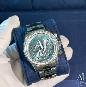 AARVA JEWELS Luxury Stainless Steel <b>Chronograph</b> Watch 28mm Dial Sapphire Crystal Mechanical Movement ETA Analog Unisex Hip Hop - Product Image 1