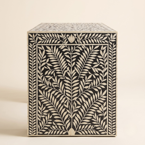 Mesa Consola de Madera Maciza con Incrustaciones de Hueso de Lujo, Mesa Moderna para Entrada de Apartamento, Mueble Decorativo para Sala de Estar - Product Image 3