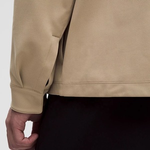 Veste en toile beige pour homme, coupe classique, col rabattu, poches avant, couleur unie, manches longues, vente en gros - Product Image 3