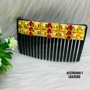 Peineta de Aleación de Zinc Chapada en Oro y Plata con Diseño Floral Geométrico, Ligera, de Alta Calidad, para Regalo Casual o Festivo - Product Image 1
