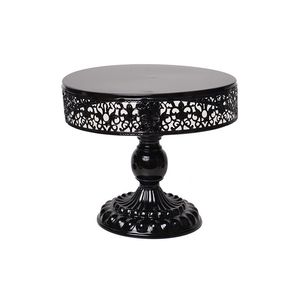 Top Surface Round Gold Metal Cake <b>Stand</b> with Classic Pedestal Design and <b>Mirror</b> - Product Image 6