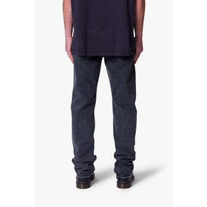 Jean taille haute coupe skinny droite respirant avec ourlet fendu en denim délavé clair pour femme, décontracté, longueur intégrale, en coton délavé à la pierre - Product Image 4
