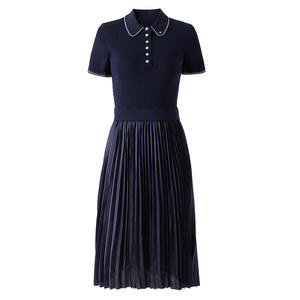 Wholesale <b>Custom</b> Printed Primary High School Tennis <b>Dress</b> Uniform for Women Sleeveless V-neck 100% Polyester - Product Image 1