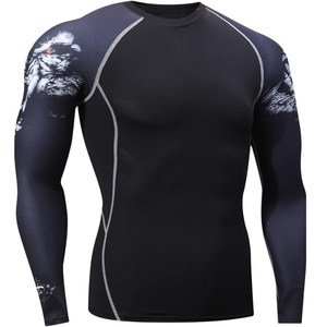 Conjunto de compresión elástico en cuatro direcciones para hombre, conjunto de compresión de rango total para atletas que entrenan todos los días. - Product Image 4