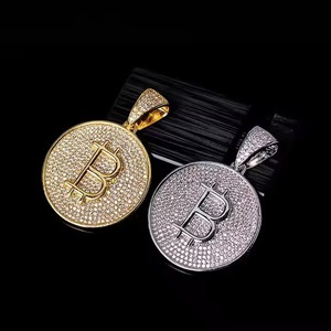 Modern Gold Plated Pendant with Silver Finish Diamond b Charm for Fashion Events and Casual Wear - Product Image 2
