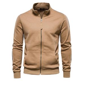 Chaqueta Cárdigan con Cierre de Cremallera para Hombre, Nueva, de Mezcla de Algodón, Lisa, Informal, Deportiva, para Invierno - Product Image 2