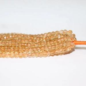 Cuentas de piedras preciosas de citrino natural, cuentas de Rondelle facetadas de citrino, color oscuro profundo - Product Image 1