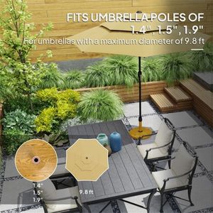 Ombrellone da Giardino Quadrato con Base in Acciaio Inox e Ferro per Patio, Ristorante, Hotel, Spiaggia - Consigliato per la Pioggia - Product Image 4