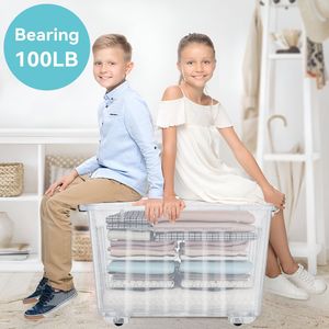 Contenitori di stoccaggio in polipropilene da 72 Qt, traslucidi, confezione da 4 - Product Image 5