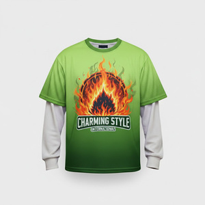 Camiseta de manga larga holgada para hombre, 280g, nueva, con efecto desgastado, estilo hip hop americano, diseño moderno con letras. - Product Image 1