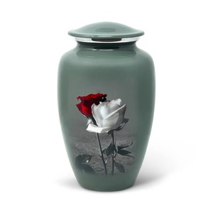 Urna para Cenizas con Dos Rosas Blancas, Estilo Americano, Capacidad de 200 Pulgadas Cúbicas, para Conmemoración de Adultos - Product Image 2