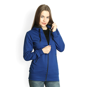 Sweat à capuche zippé slim fit pour femme, en polaire douce, veste décontractée en polyester/coton respirant, écologique, avec logo frontal, mode hiver - Product Image 1