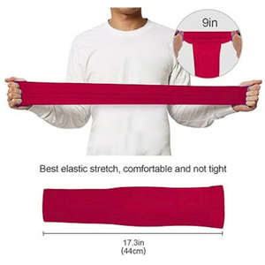 Manchons de compression pour bras en matériau durable, couleur rouge, séchage rapide, protection UV, ajustement confortable, pour activités de plein air - Product Image 5