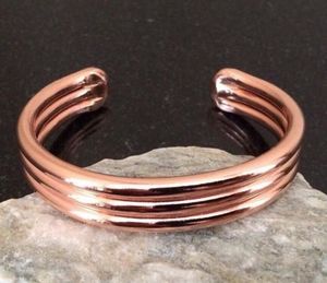 Rose Gold Plated <b>Copper</b> Alloy Cuff <b>Bracelet</b> Classic Unisex Adjustable Design handmade yoga therapy <b>copper</b> - Product Image 2
