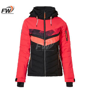 Chaqueta bomber corta personalizada con logotipo para mujer, chaqueta térmica de invierno con cuello alto, abrigos acolchados para mujer, venta al por mayor. - Product Image 1