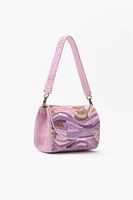 Sac à bandoulière vintage perlé pour femme avec fermeture éclair, écologique et portable, tendance et polyvalent pour usage quotidien