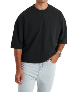 T-shirt Homme en Coton Épais à Épaules Tombantes – Essentiel Streetwear de Luxe – T-shirts Personnalisés à Manches Courtes - Product Image 6