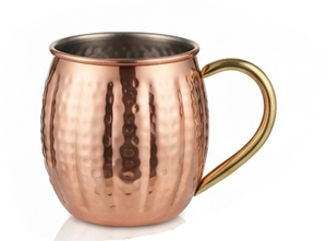 Mug Moscow Mule en cuivre martelé artisanal 16 oz, tasse à double paroi avec poignée pour la maison, les fêtes, les bars et les clubs, idéal pour la table à manger - Product Image 3