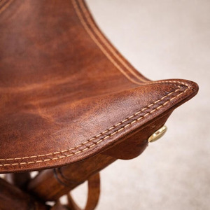 Wholesale handmade leather hunting <b>stool</b> <b>portable</b> camping <b>stool</b> OEM supplier custom logo export quality in wholesale price - Product Image 5